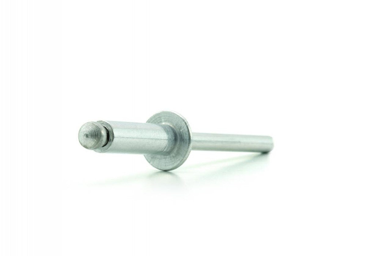 AD42BS, Open End Blind Rivet 1/8 in Dia. (0.063-0.125 Grip) Domed Head, Aluminum/Steel, Plain Bulk: 10,000 pieces