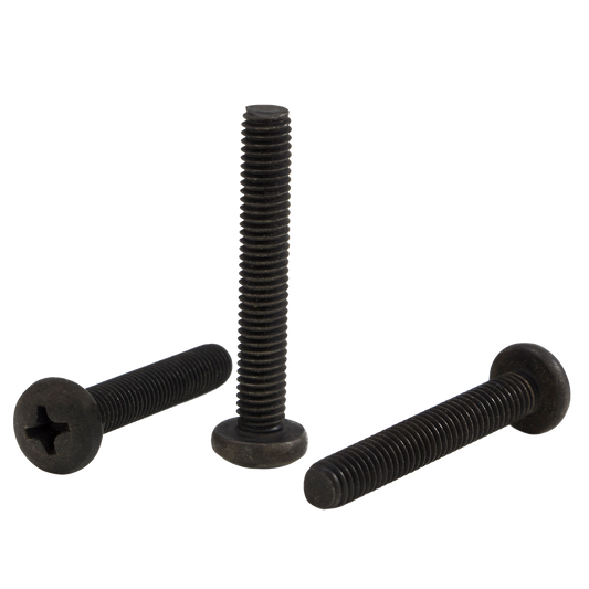 6-32X2  Phillips Pan Machine Screw Fully Threaded 18 8 Stainless Steel Black Oxide