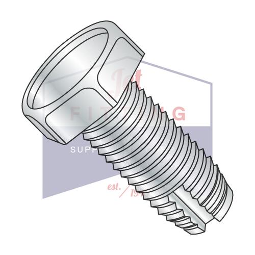 3/8-16X1 1/4 Unslotted Indented Hex Head Thread Cutting Screw Type 1 F/T Zinc And Bake