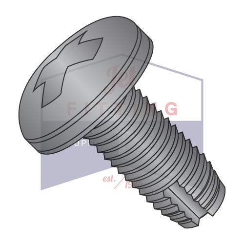 1/4-20X3/4 Phillips Pan Thread Cutting Screw Type 1 Fully Threaded Black Oxide