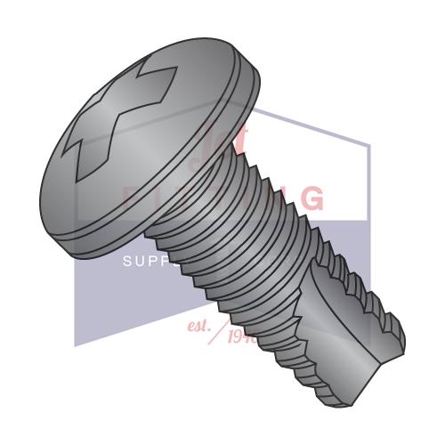 Tornillo de corte con rosca Phillips tipo 23, rosca completa, galvanizado en negro y horneado, 8-32 x 5/16