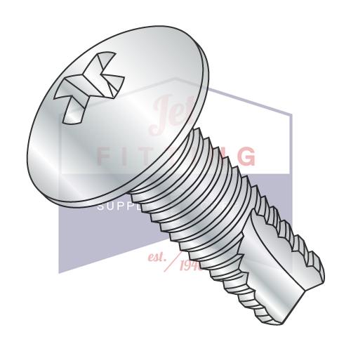 1/4-20X3/4 Phillips Full Contour Truss Thread Cutting Screw Type 23 Fully Threaded Zinc