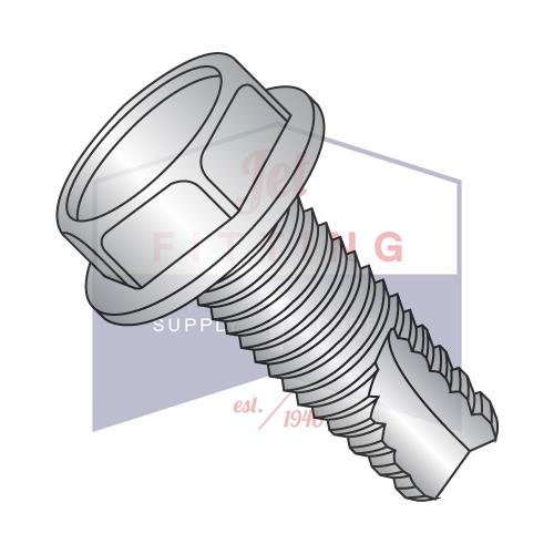 8-32X3/8 Unslot Ind Hex Washer Thread Cutting Screw Type 23 Full Thread 18 8 Stainless St