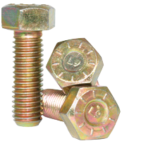 Tornillo de cabeza hexagonal de acero galvanizado L9 de 5/8-11 x 2 (FT) en color amarillo - Venta al por mayor: 200