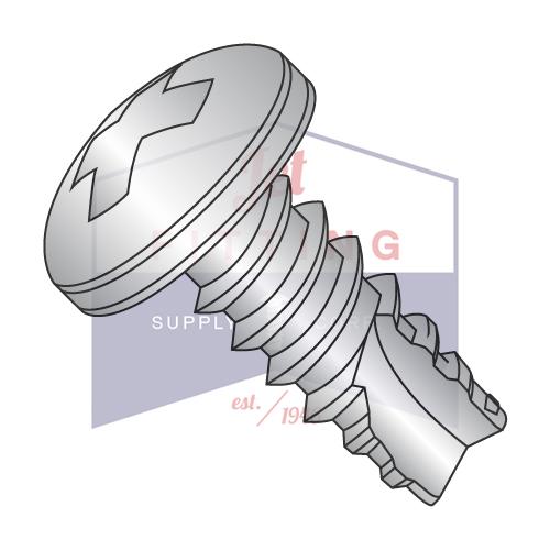 8-18X3/8 Phillips Pan Thread Cutting Screw Type 25 Fully Threaded 18-8 Stainless Steel