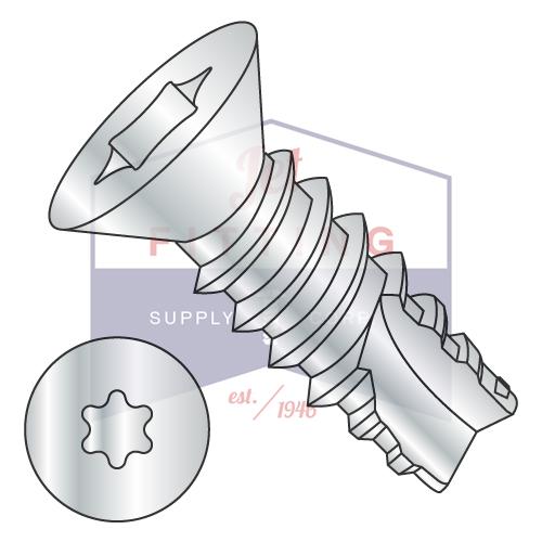 8-18X5/8 6 Lobe Flat Thread Cutting Screw Type 25 Fully Threaded Zinc And Bake