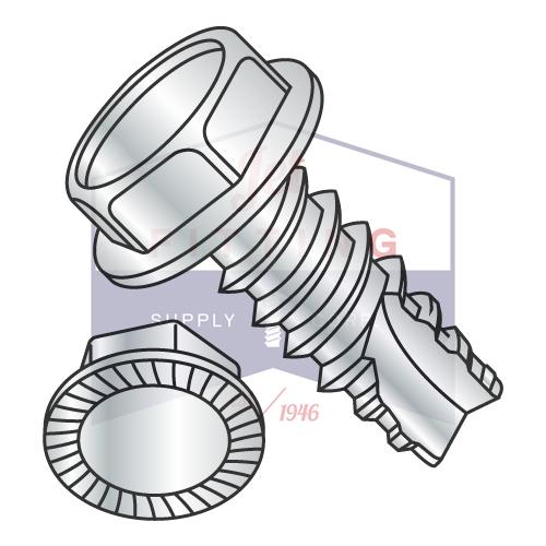8-18X1/2 Unslot Indented Hex Washer Serrated Thread Cut Screw Type 25 Full Thred ZincBake