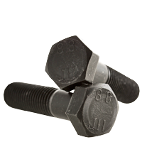M8-1.25x50 (PT) Hex Cap Screw Steel Class 8.8 Thermal Black Oxide and Wax DIN931 / ISO4014 -- (Bulk: 625)