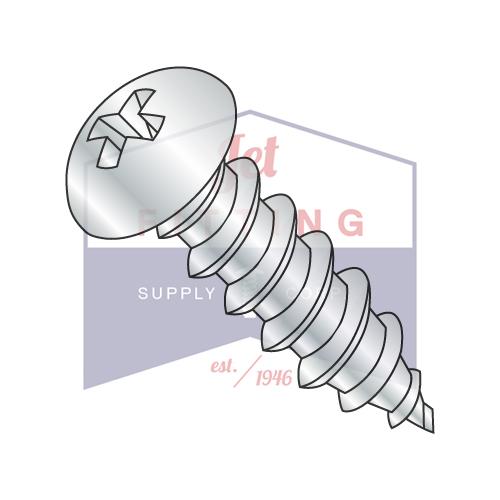 Tornillo autorroscante Phillips redondo de 8-18 x 1/4, tipo AB, totalmente roscado, galvanizado y horneado