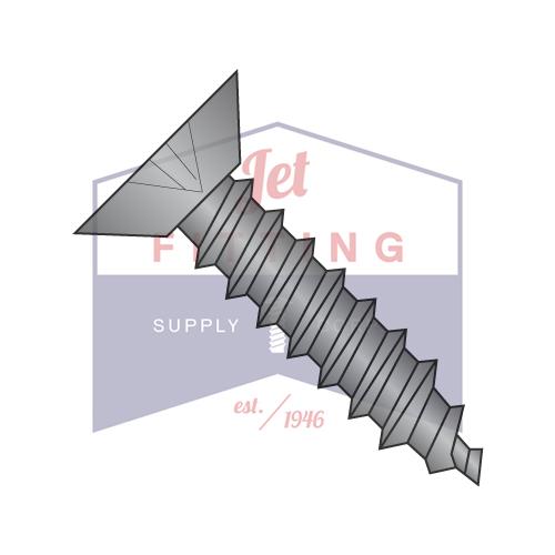 Tornillo autorroscante Phillips de corte plano de 8-18 x 1/4, tipo AB, totalmente roscado, óxido negro