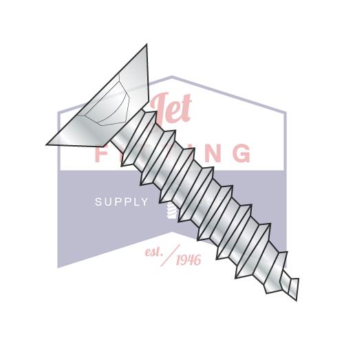 8-18X3/8 Square Flat Undercut Self Tapping Screw Type AB Fully Threaded Zinc And Bake