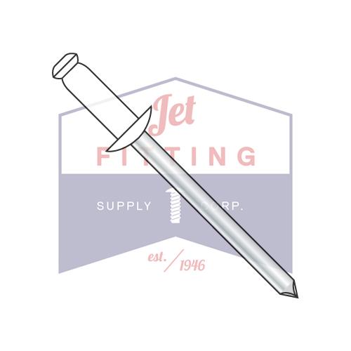 1/8X.06-.12  Aluminum Rivet With Steel Mandrel With White Eyelet