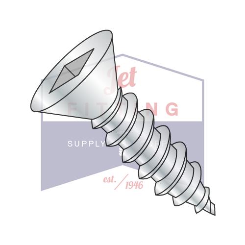 10-12X1 3/4 Square Flat Self Tapping Screw Type A Fully Threaded Zinc And Bake