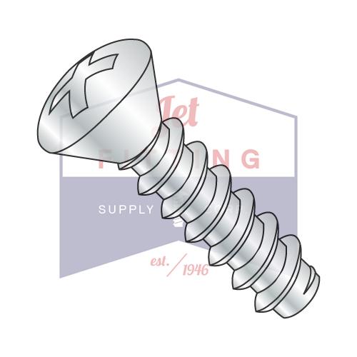 4-24X3/8 Phillips Oval Self Tapping Screw Type B Fully Threaded Zinc