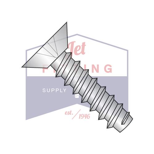 Tornillo autorroscante Phillips de corte plano de 4-24 x 3/8 pulgadas, tipo B, rosca completa, de acero inoxidable 18 8