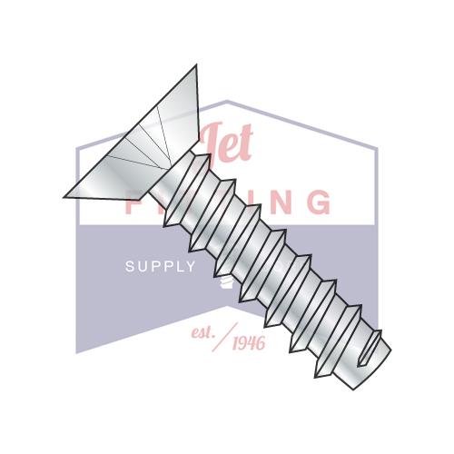 Tornillo autorroscante de cabeza plana Phillips de 8-18 x 1/4, rosca completa, tipo B, de zinc