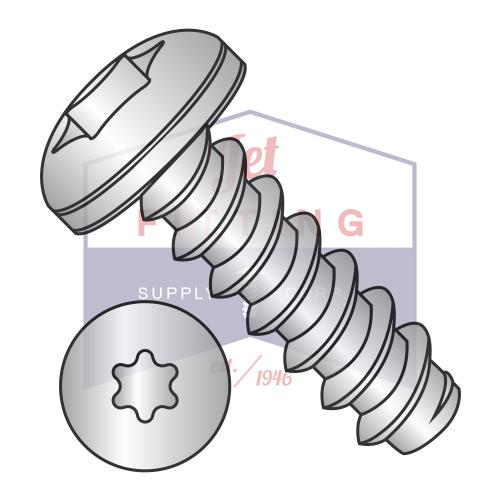 10-16X3/8 6 Lobe Pan Self Tapping Screw Type B Fully Threaded 18 8 Stainless Steel