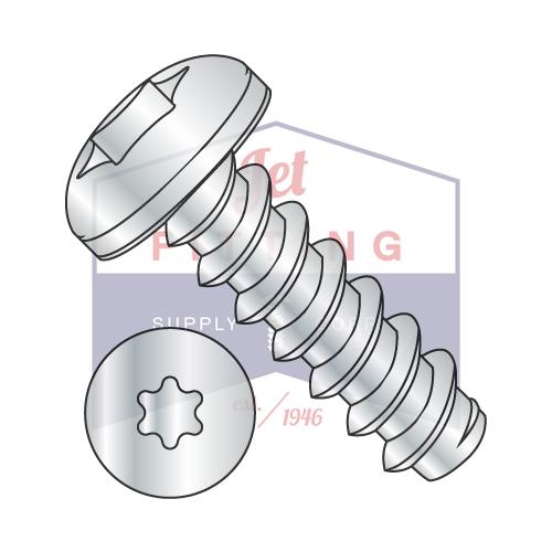Tornillo autorroscante tipo B de 6 lóbulos, rosca completa, de zinc y horneado, de 8-18 x 1/4