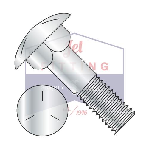 1/2-13X10 Carriage Bolt Grade 5 Partially Threaded 6" Thread Under Sized Body Zinc