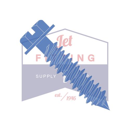 1/4X2 3/4  Slotted Hex Washer Concrete Screw Blue Perma Seal With Drill Bit