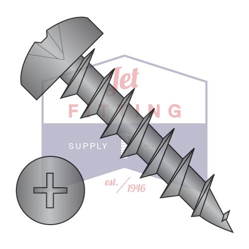Tornillo para madera Phillips de rosca profunda de 6-13 x 3/4, rosca completa, óxido negro y aceite