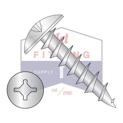 8-11X7/16 Square Phillips Drive #6 Truss Head Deep Thread Wood Screw Full Thread Zinc Bake