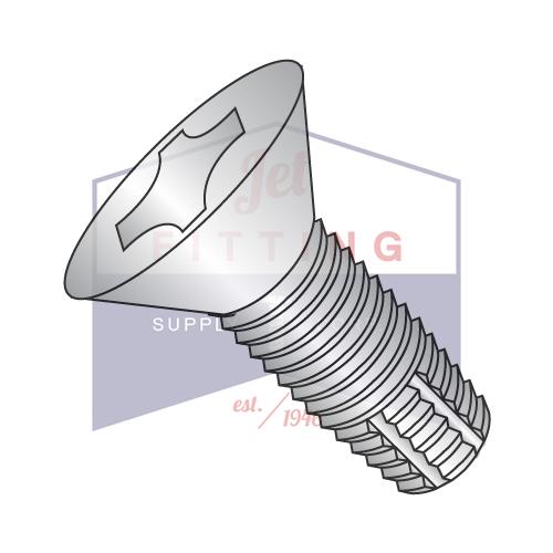 Tornillo de corte de rosca plana Phillips de 1/4-20X1, tipo F, rosca completa, acero inoxidable 18-8