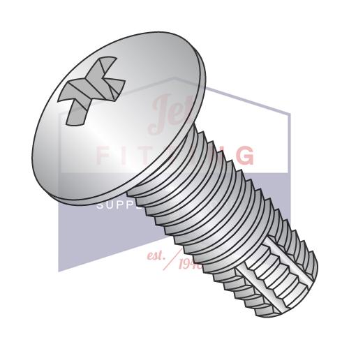 Tornillo de corte de rosca de cabeza hueca de contorno completo tipo F, 8-32 x 3/8, completamente roscado, acero inoxidable 18-8