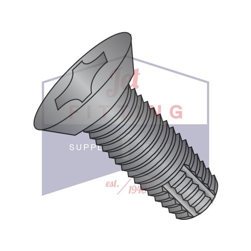 6-32X1/4  Phil Flat Undercut Thread Cutting Screw F Full Thread 18 8 Stainless Steel Black
