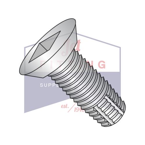 10-24X3/4 Square Drive Flat Undercut Thread Cut Scr Type F Full Thrd 300 Series Stainless