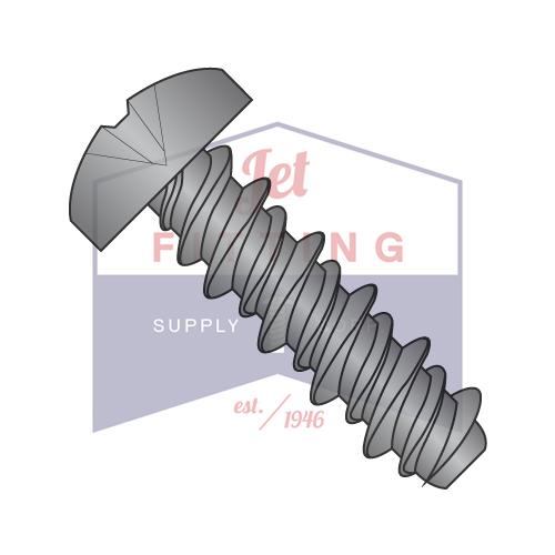 8-18X3/8 #6HD Phillips Pan High Low Screw Fully Threaded Black Oxide