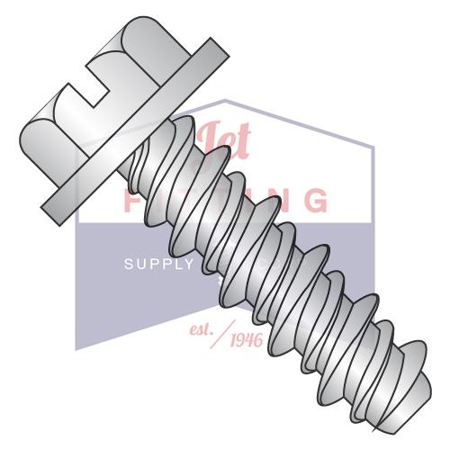8-18X1/2 #6HD Slotted Indented Hex Washer High Low Fully Threaded 18-8 Stainless Steel