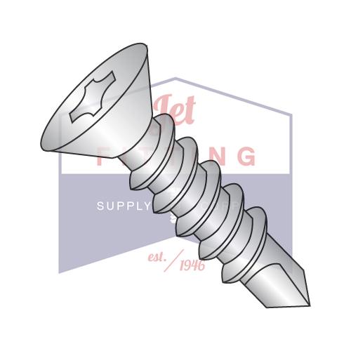 12-14X3 Phillips Flat Self Drilling Screw Full Thread 410 Stainless Steel