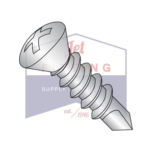 10-16X1 1/4 Phillips Oval Self Drilling Screw Full Thread 18-8 Stainless Steel
