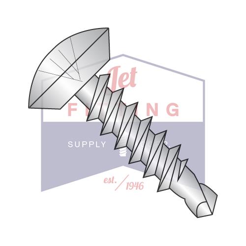 10-16X1/2 Phillips Oval Undercut Self Drilling Screw Full Thread 18 8 Stainless Steel