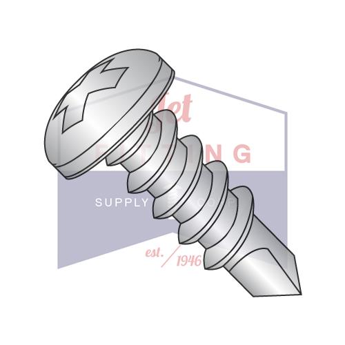 1/4-14X3/4 Phillips Pan Full Thread Self Drilling Screw 410 Stainless Steel