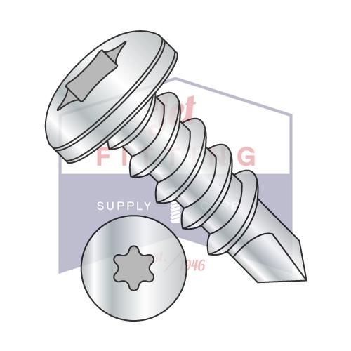 1/4-14X4 6 Lobe Pan Self Drilling Screw Fully Threaded Zinc and Bake