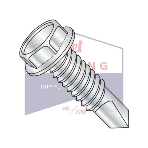 1/4-20X4 Unslotted Hexwasher Self Drilling Screw Full Thread Machine Screw Zinc and Bake