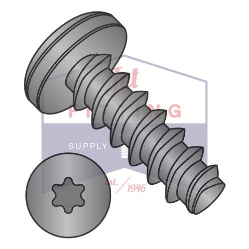 2-28X3/8 6lobe Pan Plastite Alternative 48-2 Full Thread 18-8 S/S Passivate Black Ox Wax