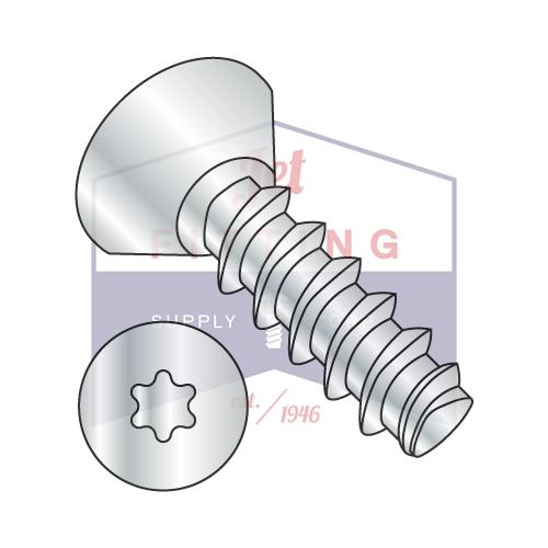 4-20X1/4 6 Lobe Flat Undercut Plastite Alternative 48-2 Fully Threaded Zinc Bake And Wax