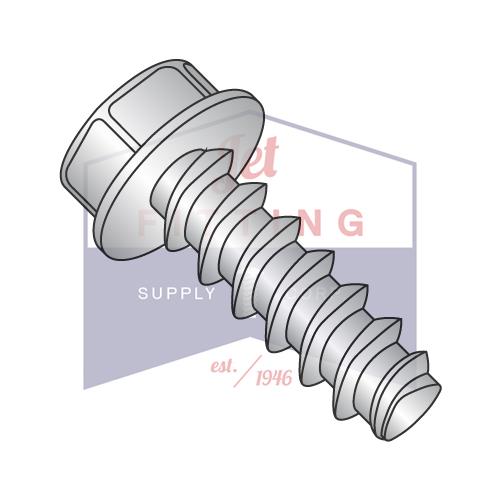 6-19X3/4 Unslot Ind Hex Washer Plastite Alternative 48-2 Full Thrd 18-8 S/S Passivate Wax