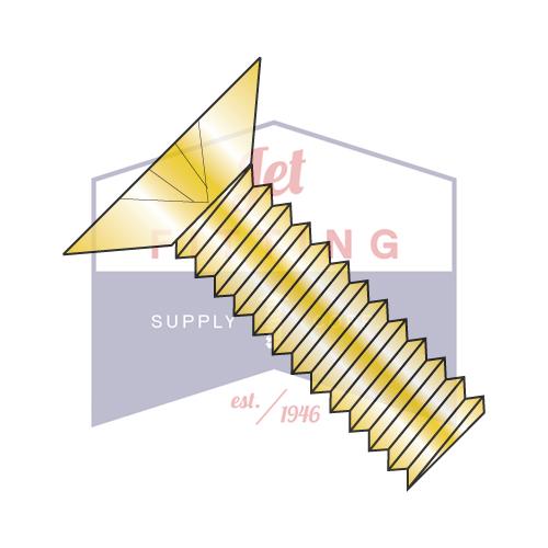 6-32X1/2 Phillips Flat 100 Degree Machine Screw Fully Threaded Zinc Yellow