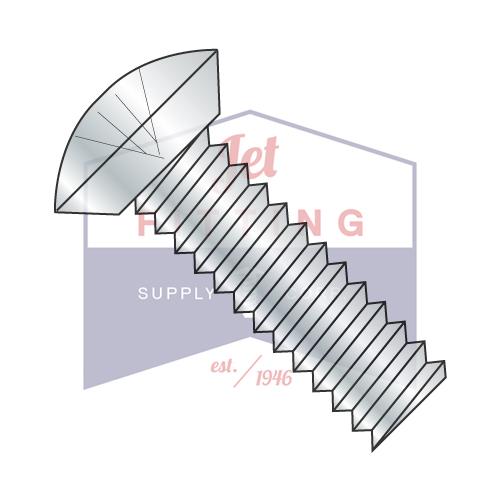 Tornillo para máquina Phillips de corte ovalado de 10-32 x 1/4, totalmente roscado, de zinc