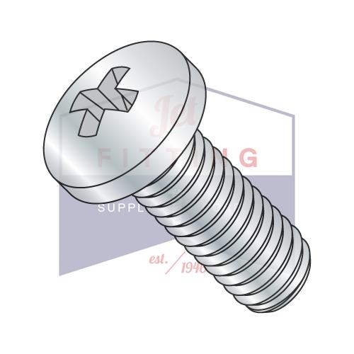 Tornillo para máquina Phillips de 2-56 x 1 1/8 con rosca completa de zinc
