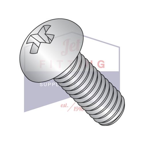 Tornillo para máquina Phillips redondo de 6-32 x 5/8 con rosca completa, de acero inoxidable 18 8