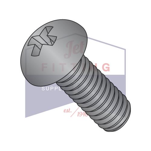 Tornillo para máquina Phillips redondo de 4-40 x 1/4 con rosca completa y óxido negro