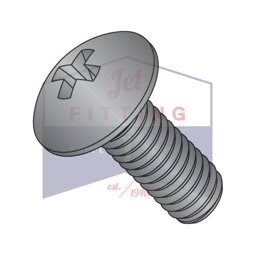 10-32X2 Phillips Truss Machine Screw Fully Threaded Black Oxide