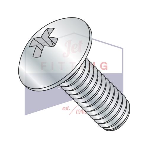 1/4-20X2 1/2 Phillips Truss Full Contour Machine Screw Fully Threaded Zinc