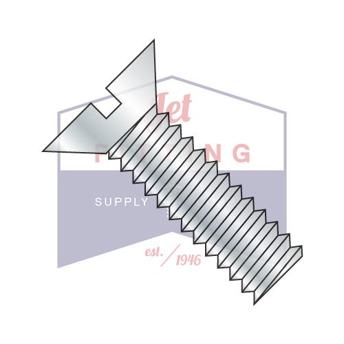 10-32X5 Slotted Flat Machine Screw Fully Threaded Zinc