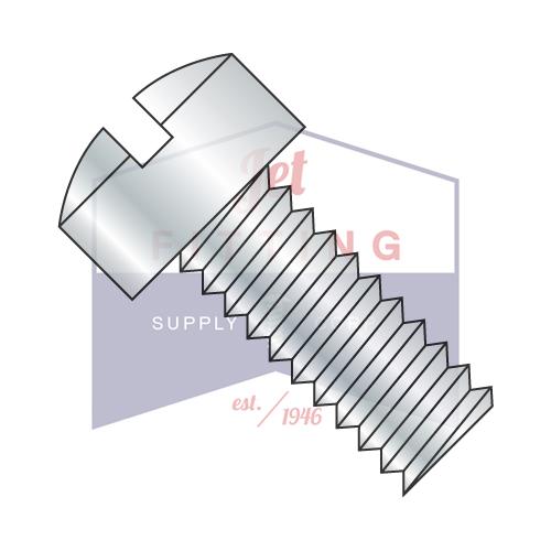 1/4-28X3/4 Slotted Fillister Head Machine Screw Fully Threaded Zinc